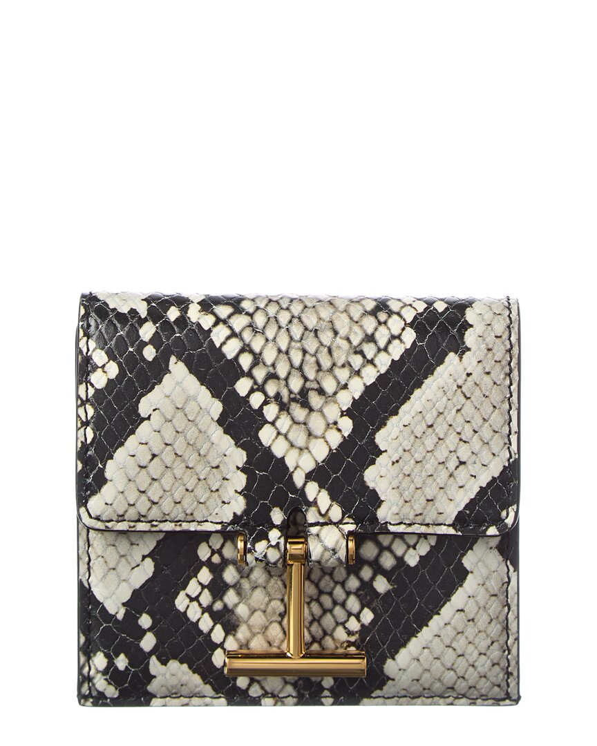 Tom Ford Snake-embossed Leather Card Holder In Multi