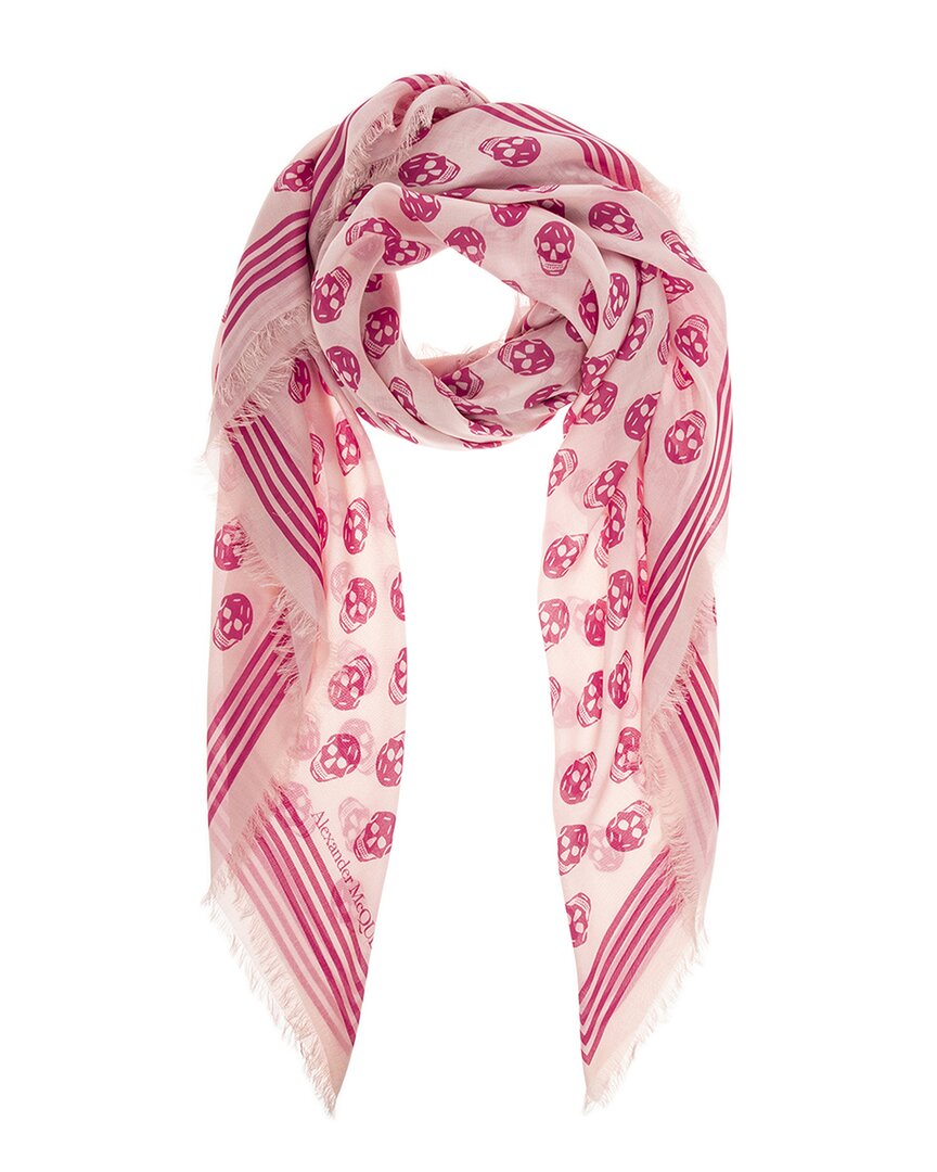 Alexander Mcqueen Skull Scarf In Pink