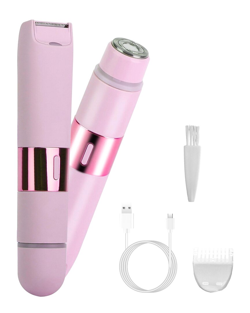 Vysn 2-in-1 Wet & Dry Bikini Trimmer Dual-head Cordless In Pink