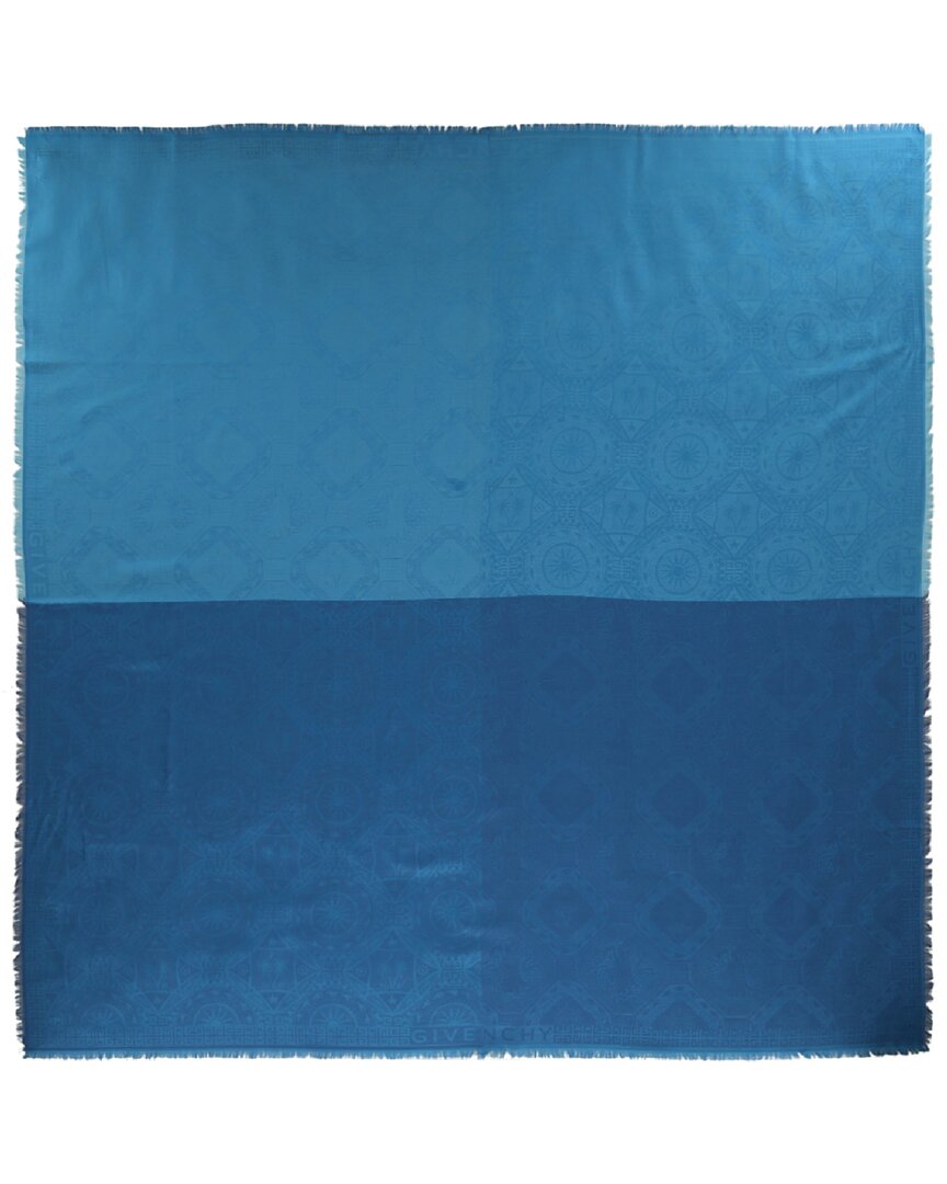 Givenchy Silk-blend Scarf In Blue