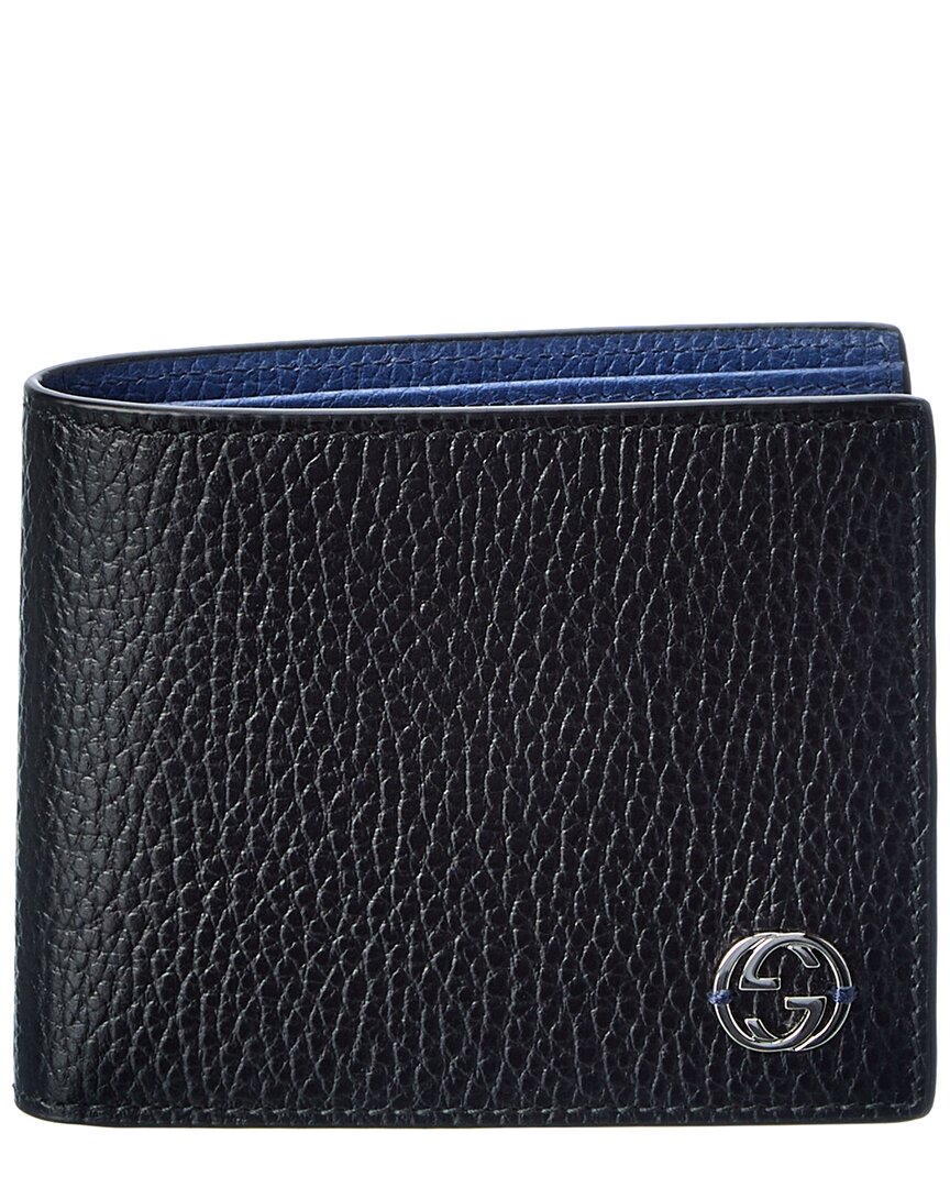 Gucci Gg Leather Bifold Wallet In Black