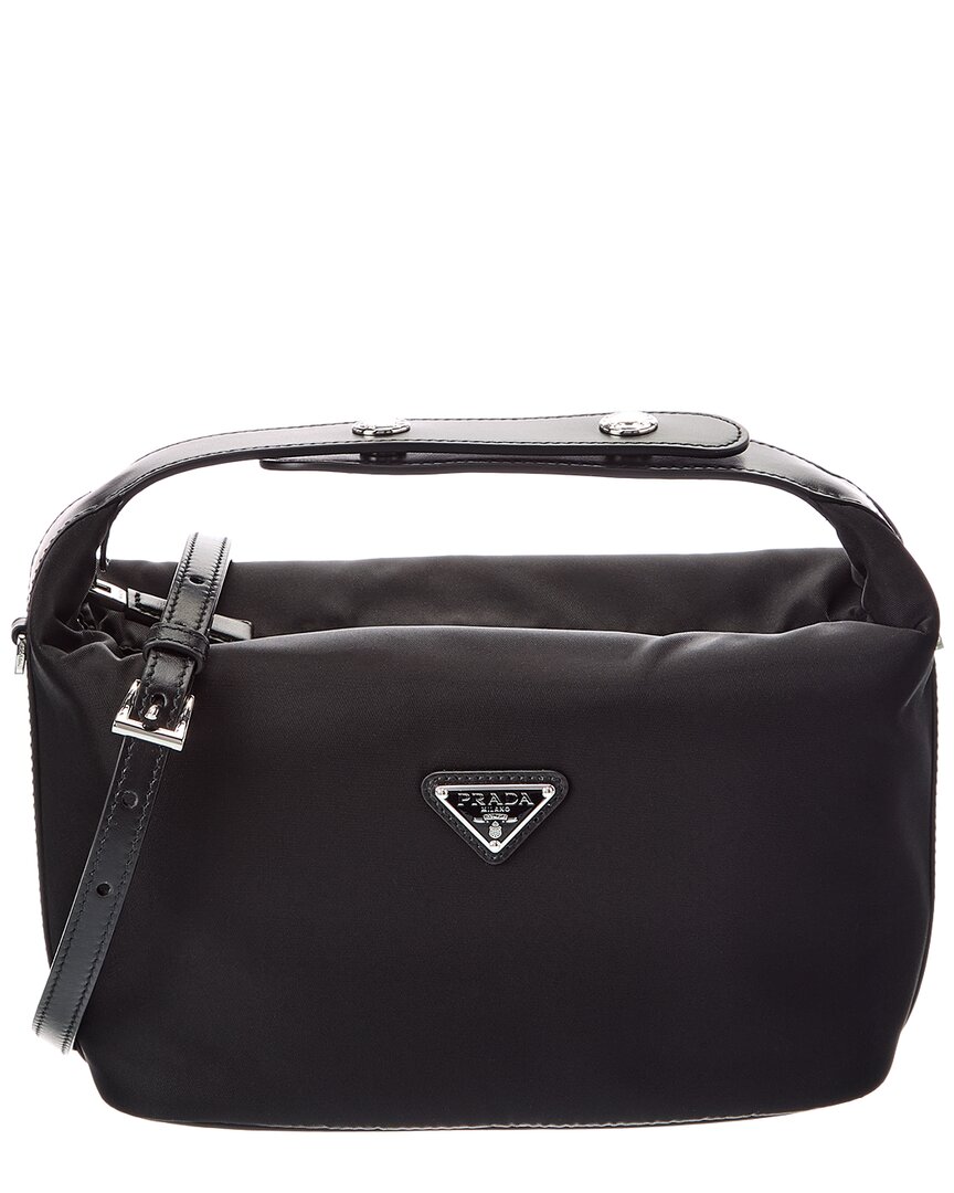 Prada Black Cherie Re-Nylon & Leather Mini Bag