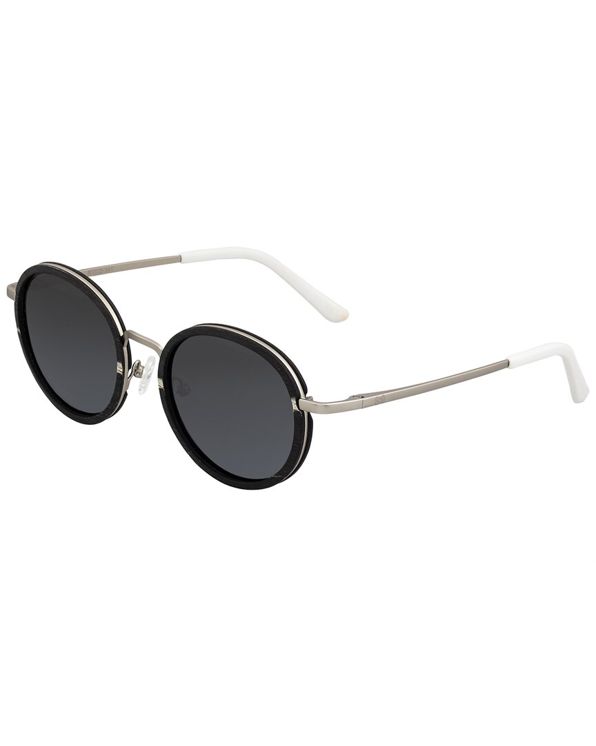 Earth Wood Unisex Esg039bs 50mm Polarized Sunglasses In Silver