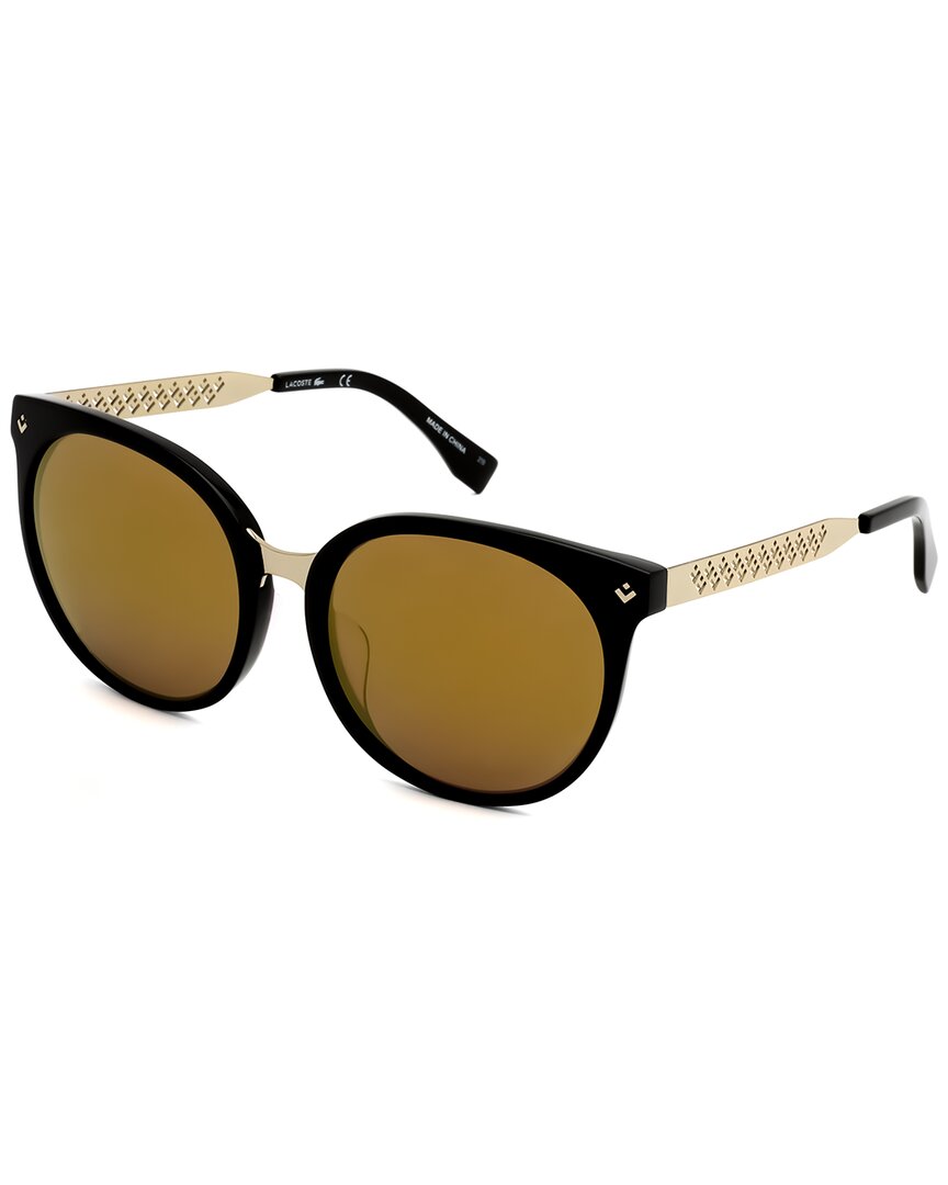 Lacoste Brown Phantos Ladies Sunglasses L84sa 001 55 In Black / Brown
