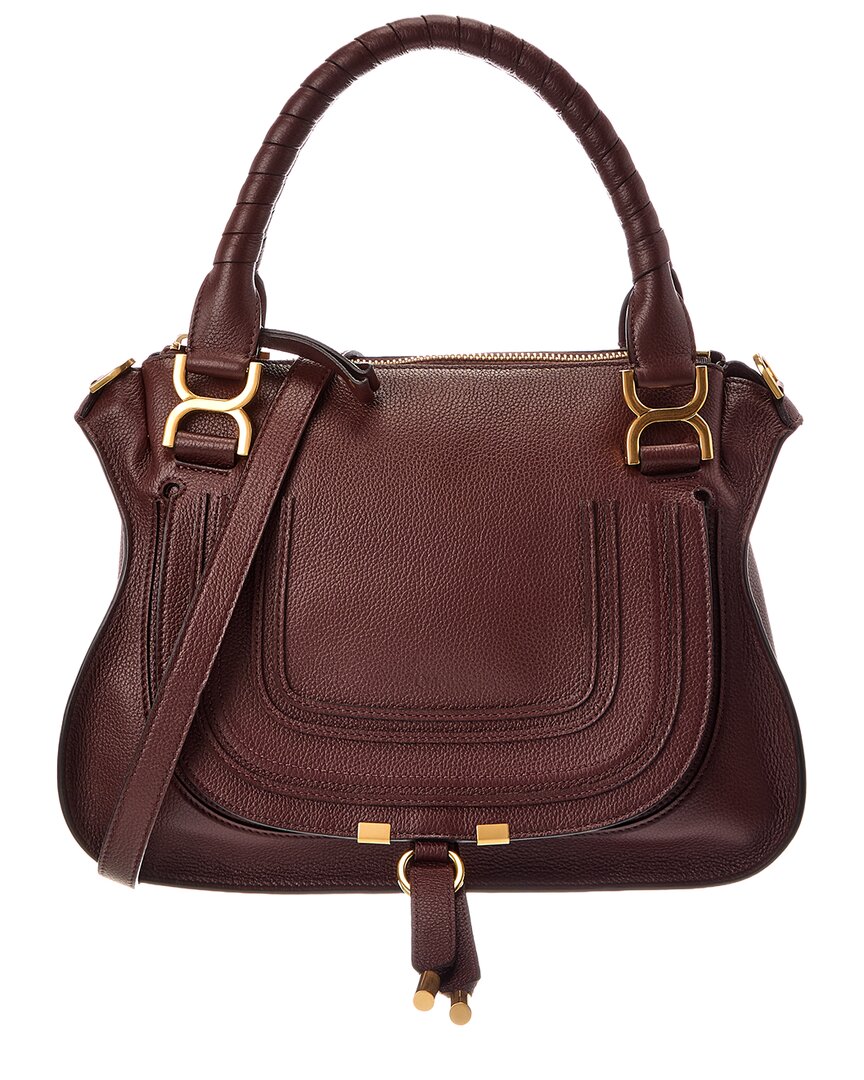 Chloé Marcie Leather Satchel In Brown