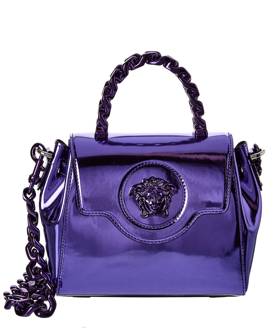Versace La Medusa Handbag In Lilac Leather in Purple