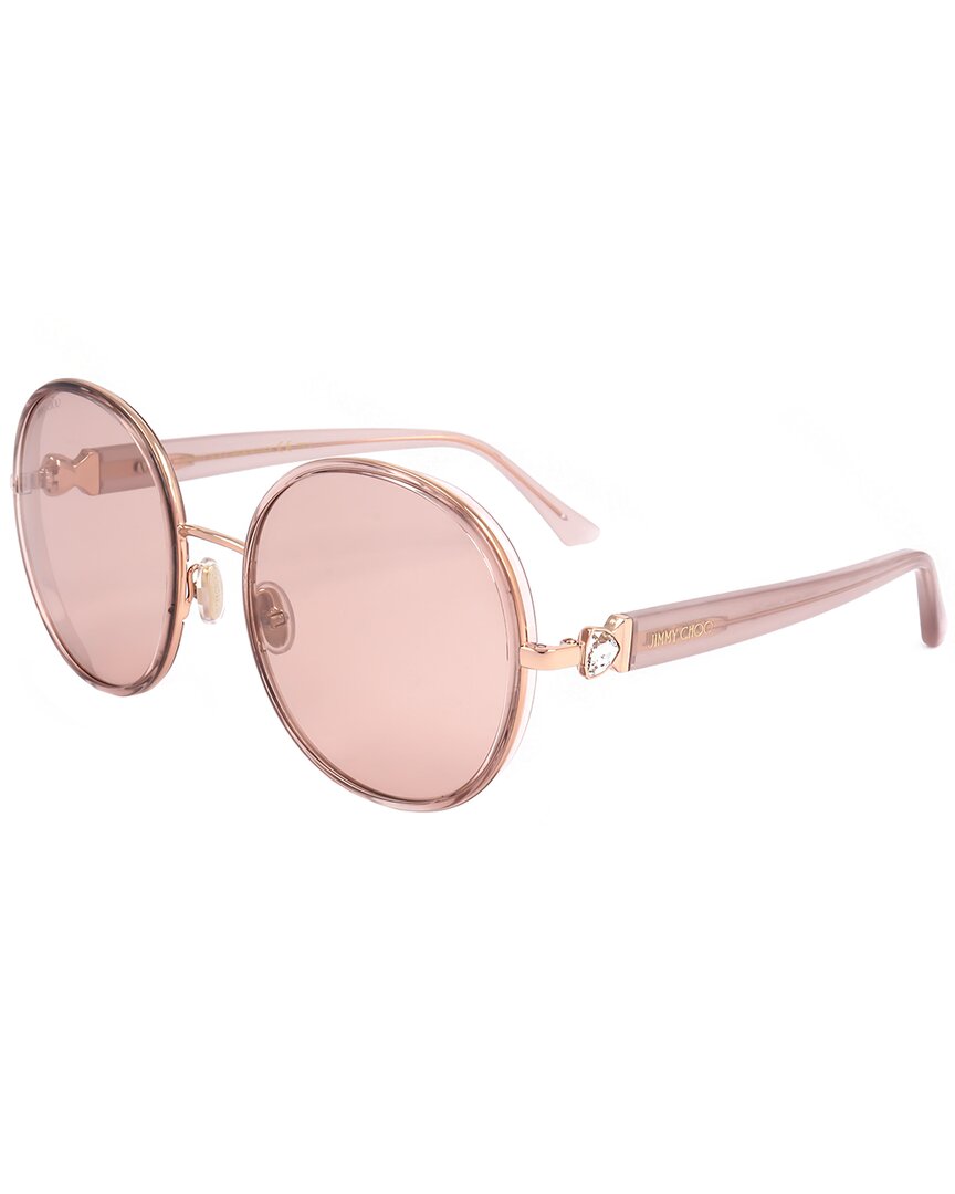 Shop Jimmy Choo Women's Pam 57mm Sunglasses In Gold