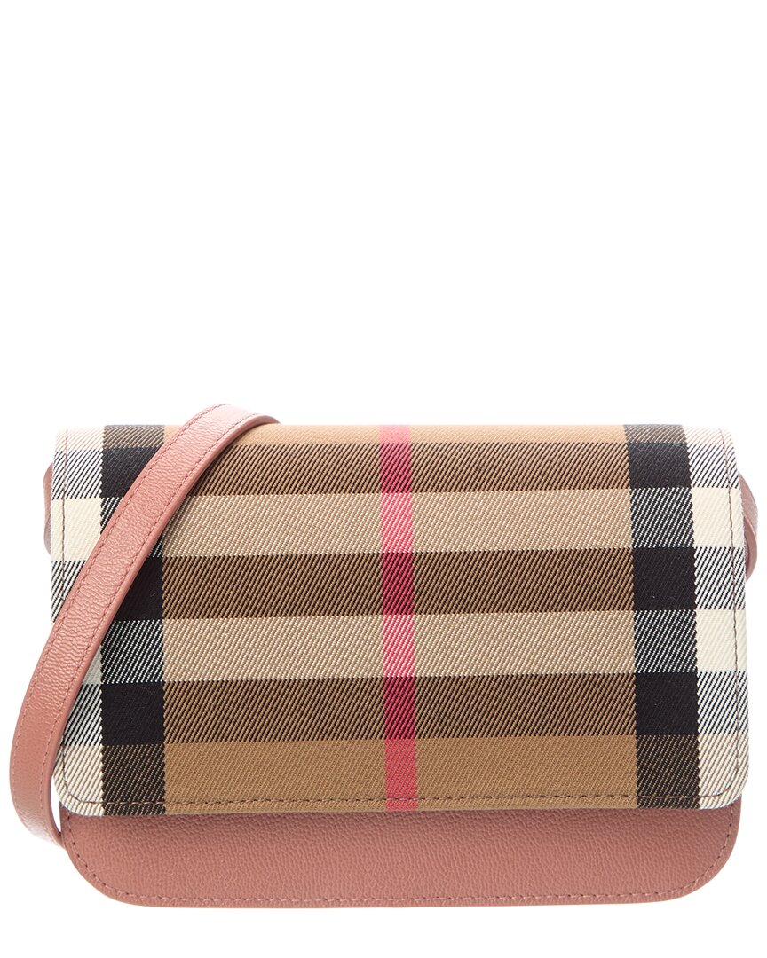 Burberry Madison Check Canvas & Leather Crossbody Women's Pink | eBay
