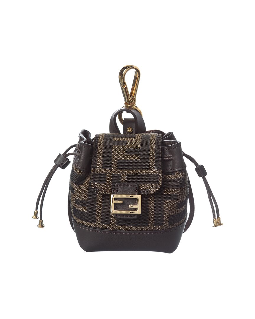 Fendi Nano Ff Jacquard & Leather Backpack Charm Women display picture 3