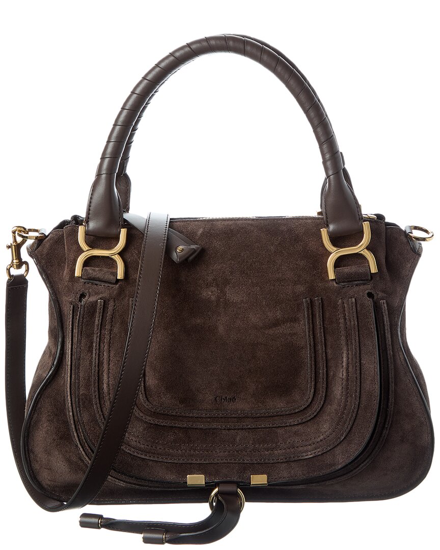 Chloé Chloe Marcie Medium Suede Satchel In Brown