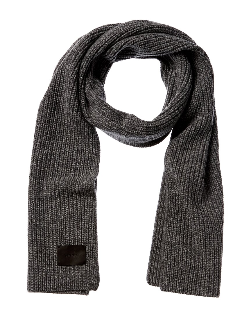 Shop Vince Shaker Stitch Wool & Cashmere-blend Scarf In Grey