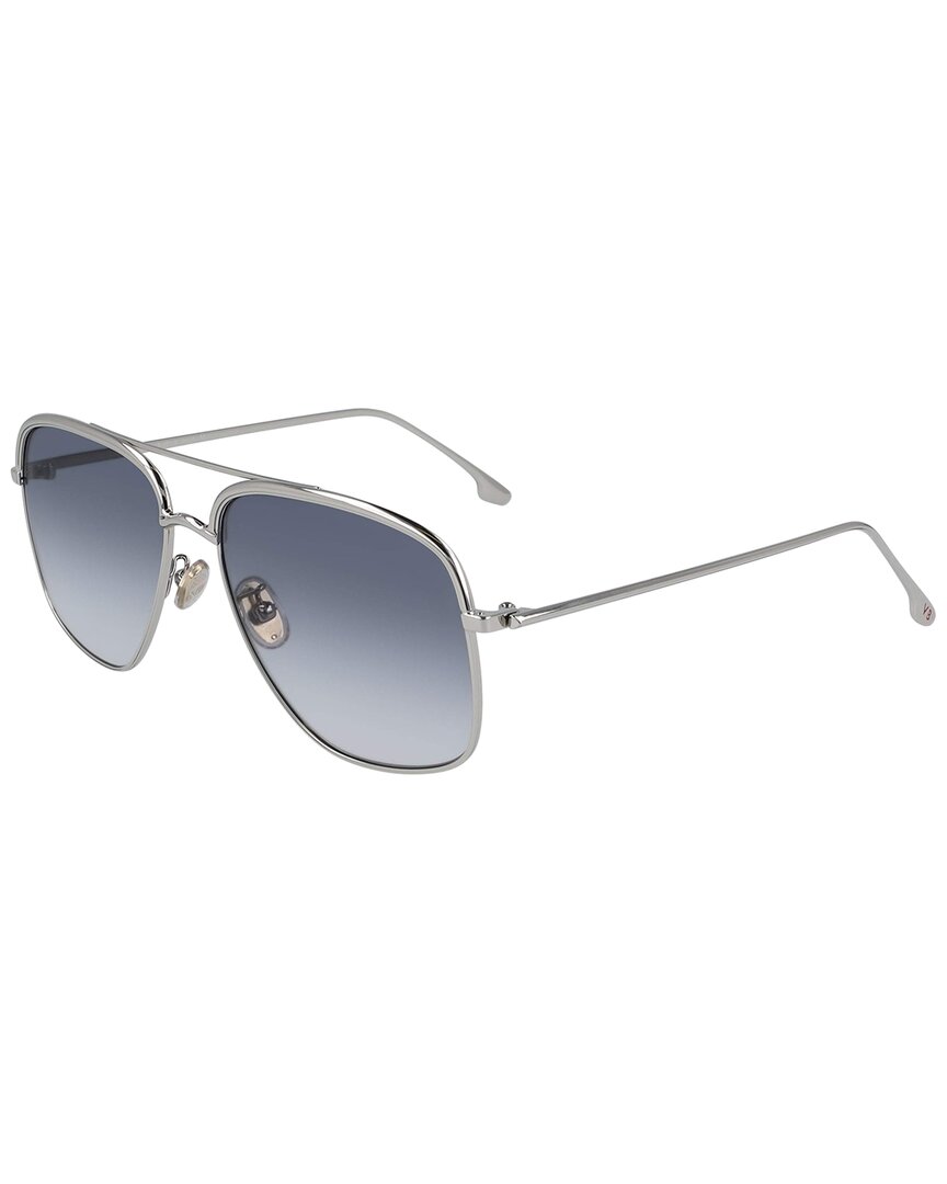 Shop Victoria Beckham Women's Classic V 57mm Sunglasses In Silver