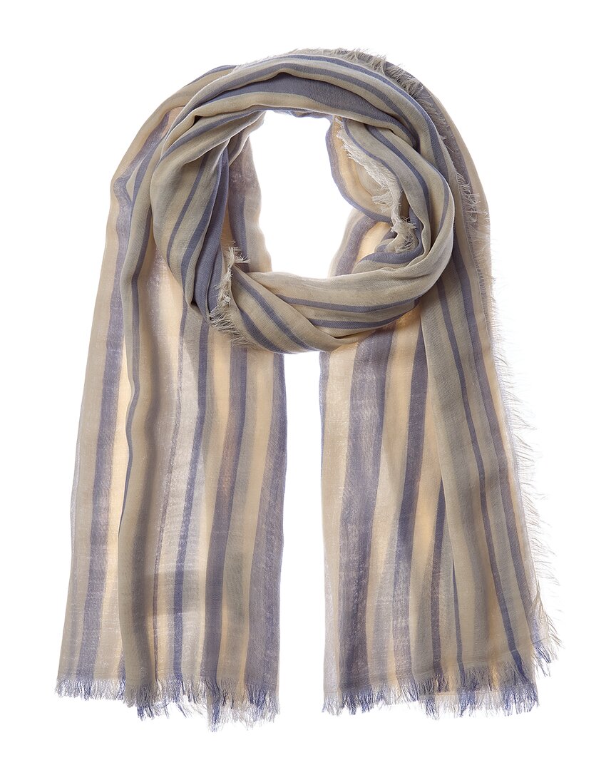 Vince Variegated Stripe Scarf In Blue