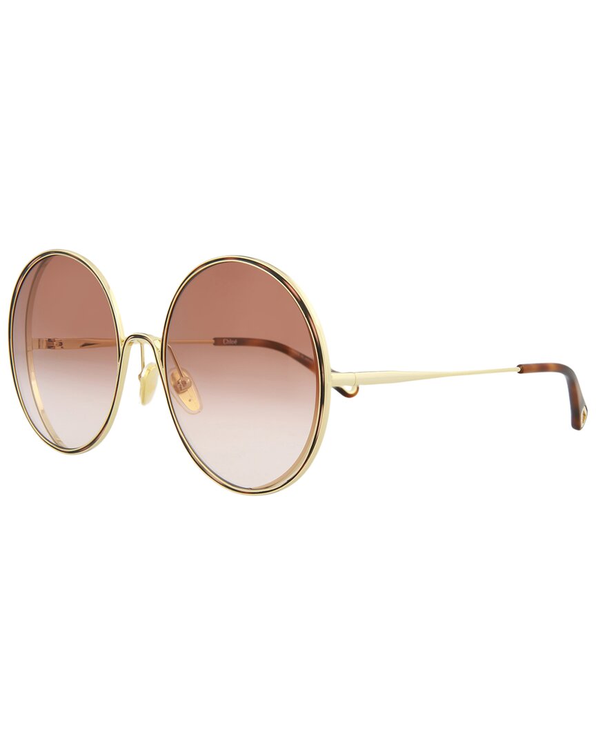 Shop Chloé Women's Ch0037sa 61mm Sunglasses In Gold