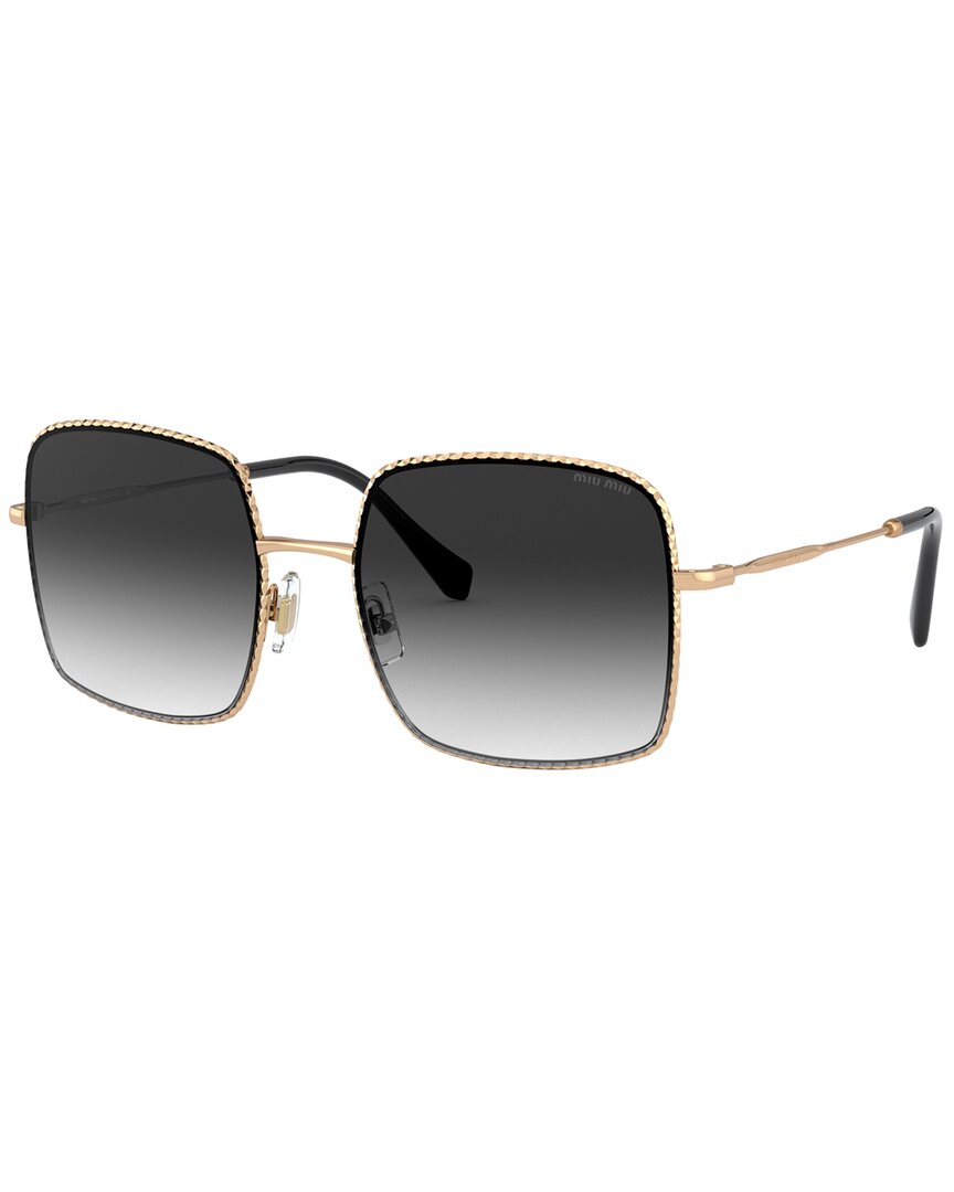 Miu Miu 56mm Gradient Rectangular Sunglasses In Gold