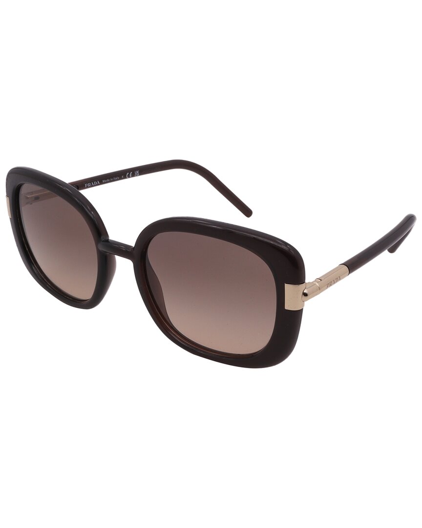 Prada Pillow 53mm Gradient Round Sunglasses In Brown