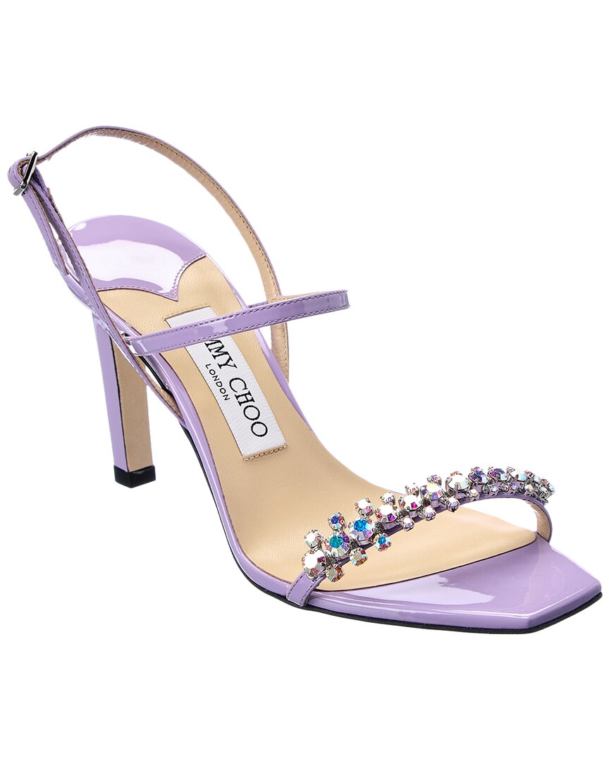 Shop Jimmy Choo Meira 85 Patent Sandal In Purple