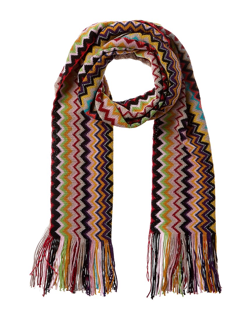 Missoni Wool-blend Scarf In Grey
