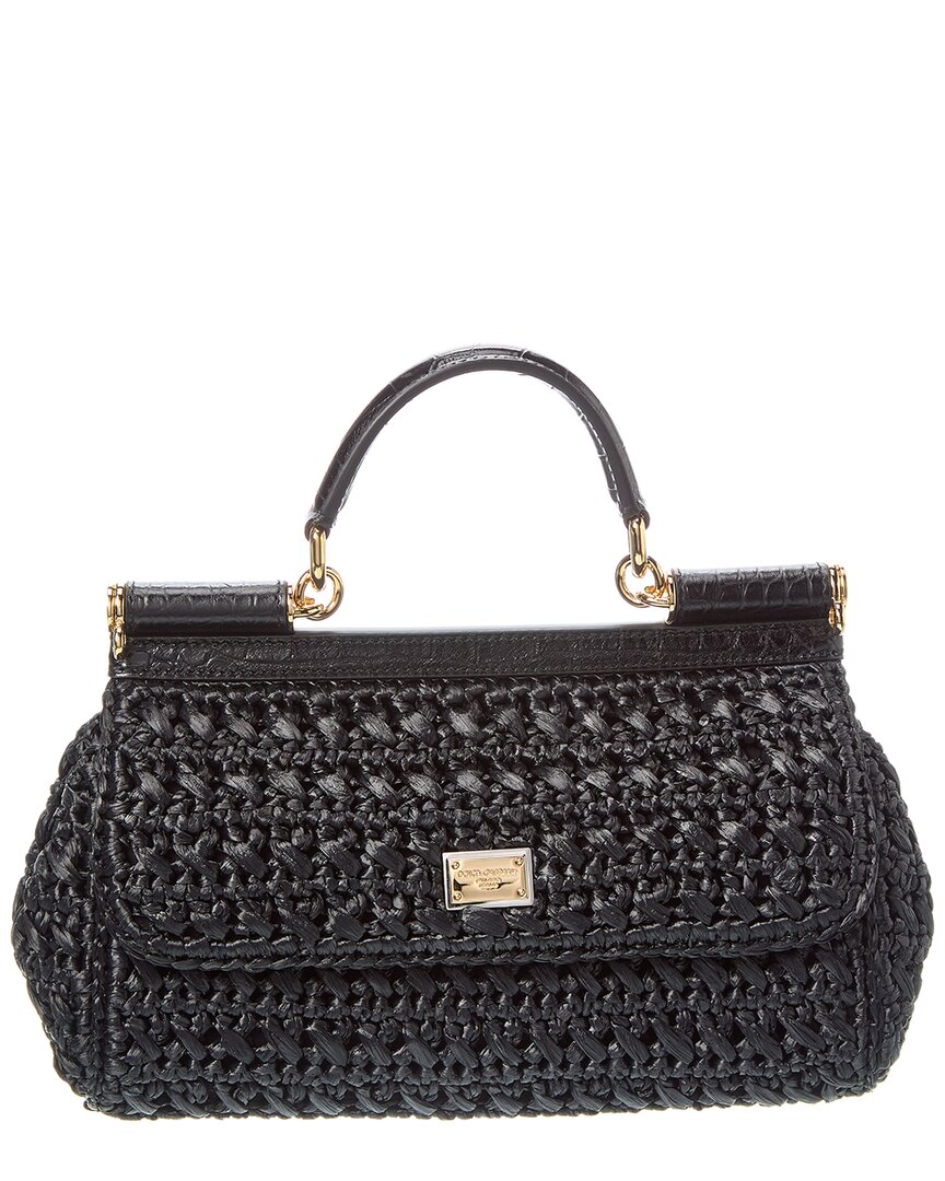 Dolce & Gabbana Elongated Sicily Raffia Satchel