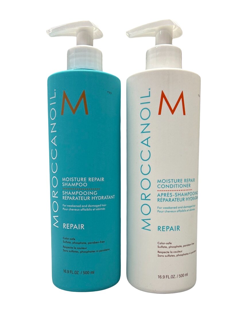 Moroccanoil Unisex 8.5oz Moisture Repair Shampoo & Conditioner Duo In White