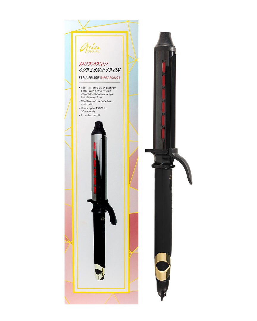 Aria Beauty Women's Black Infrared Curling Iron 1.25 Inch