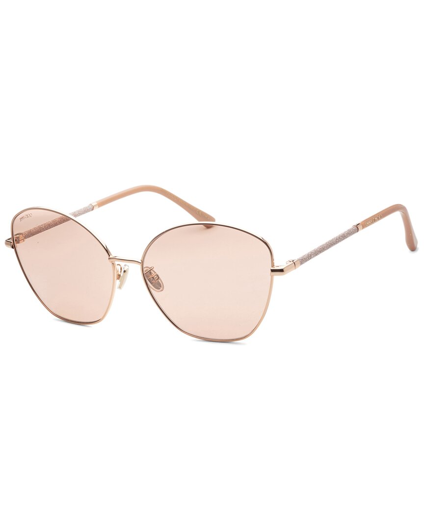 Shop Jimmy Choo Women's 63mm Sunglasses In Gold