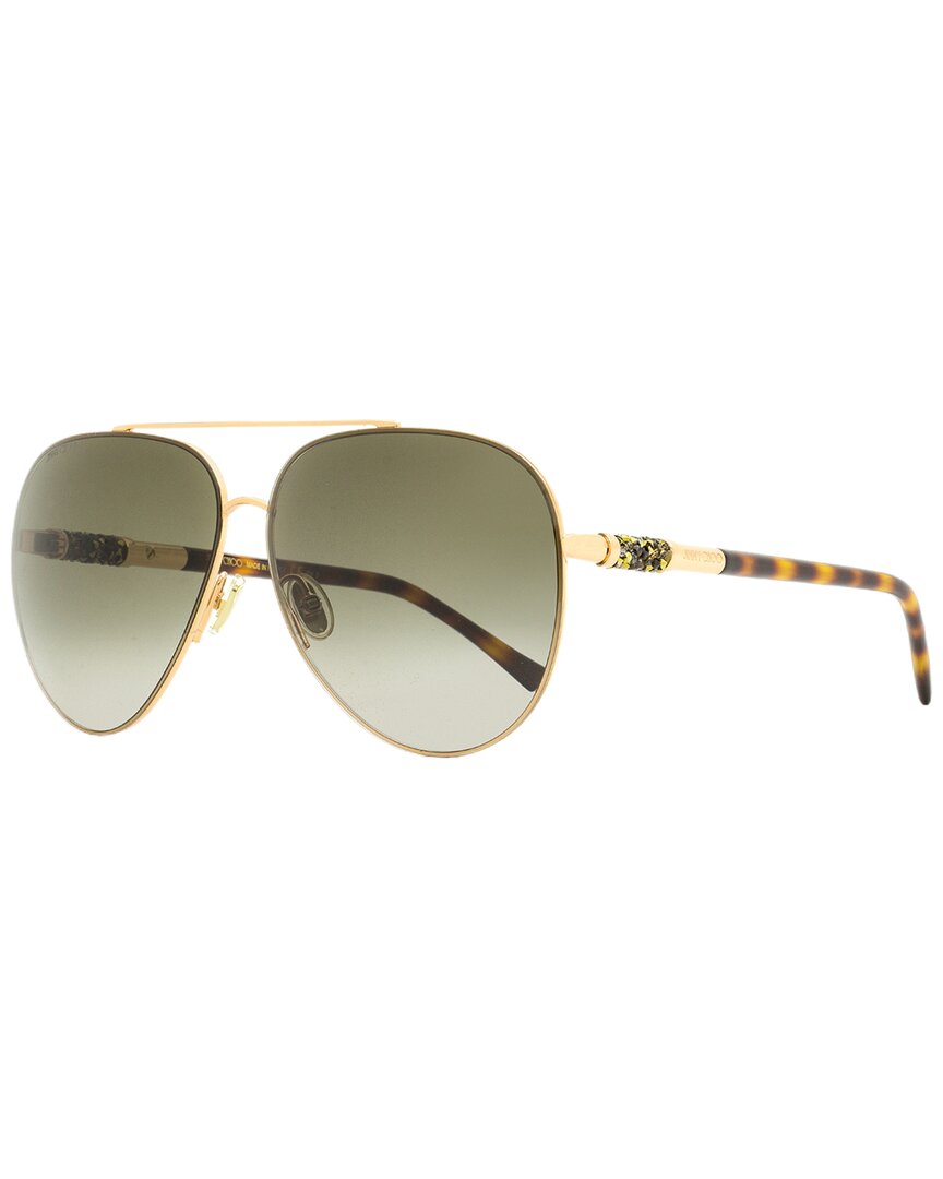 Jimmy Choo Women's Aviator Sunglasses Gray/s Rhlfq Gold/black 63mm In Gold