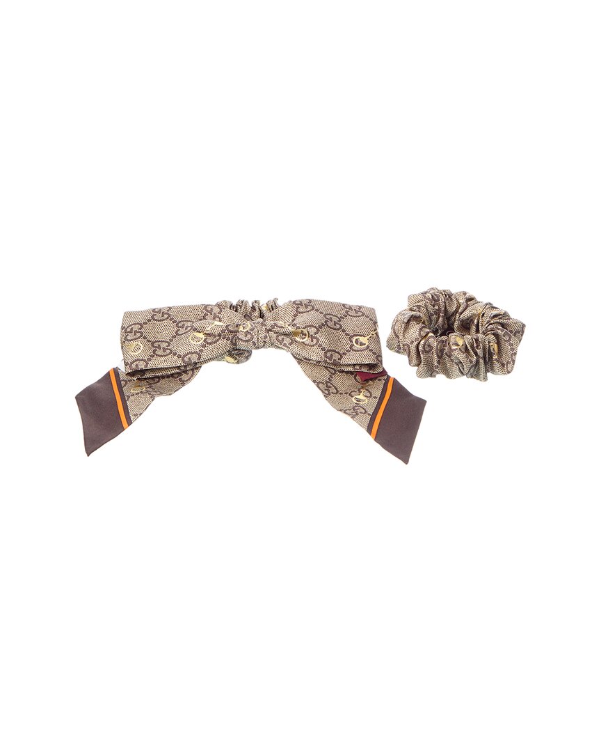 Gucci Gg Silk Scrunchie & Bow Set Women display picture 1