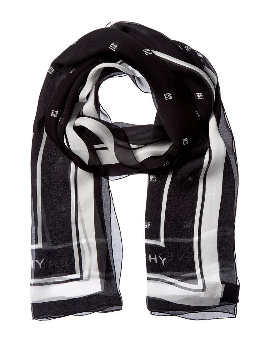 Givenchy Plumetis Silk Scarf In Black