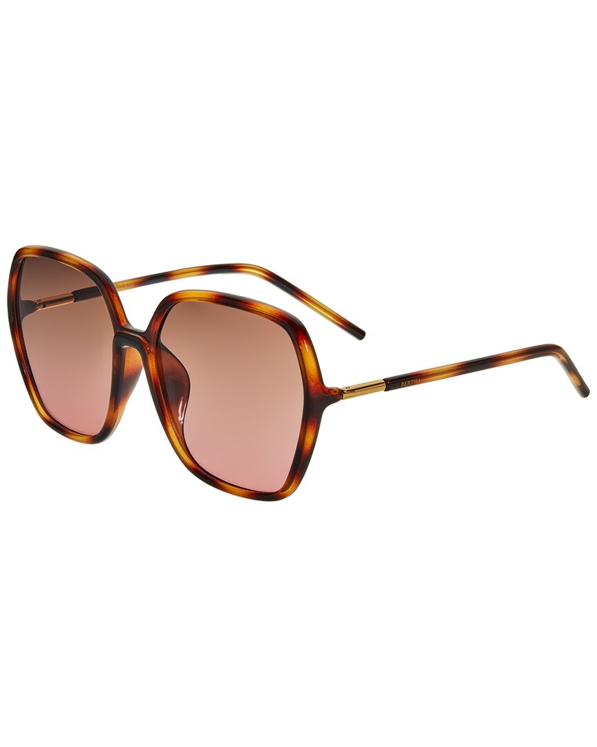 Bertha Ladies Tortoise Square Sunglasses Brsbr055c3 In Pink