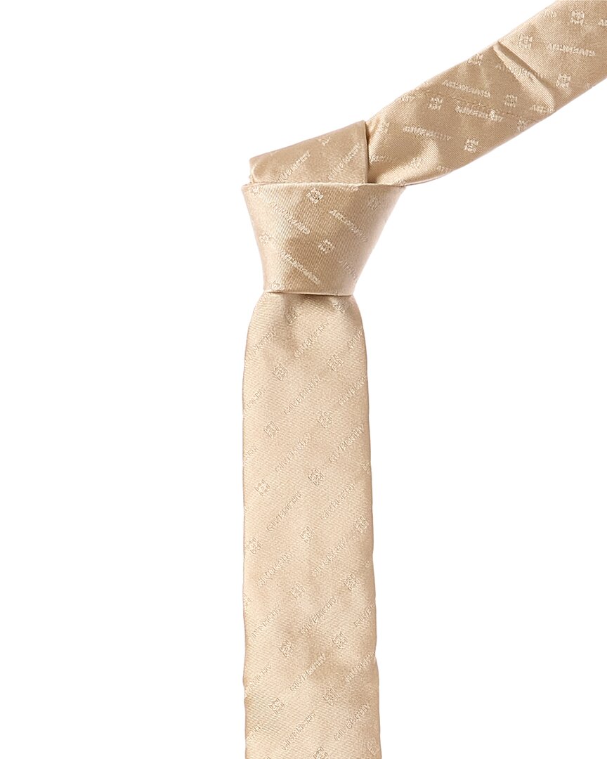 Givenchy Beige Diagonal Logo Silk Tie In Sand