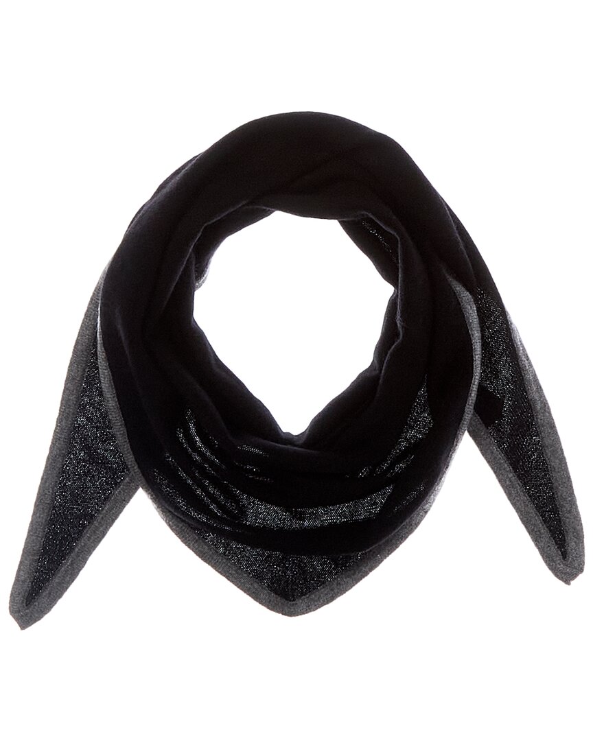 Forte Cashmere Triangle Cashmere Scarf In Black
