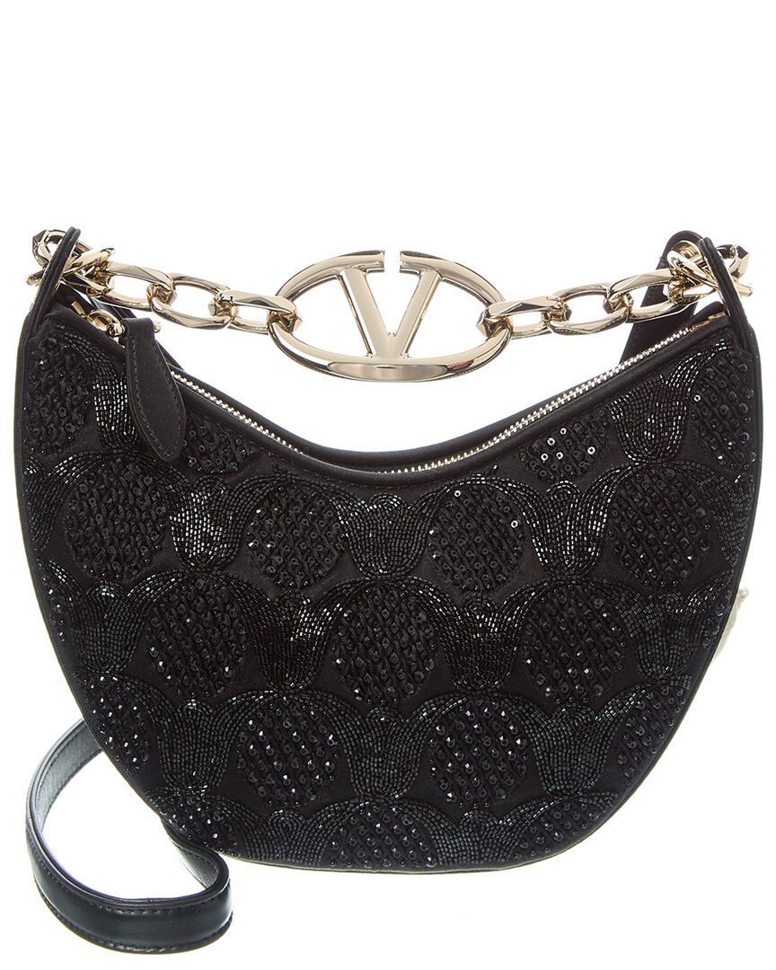 Valentino VLogo Mini Satin Hobo Bag