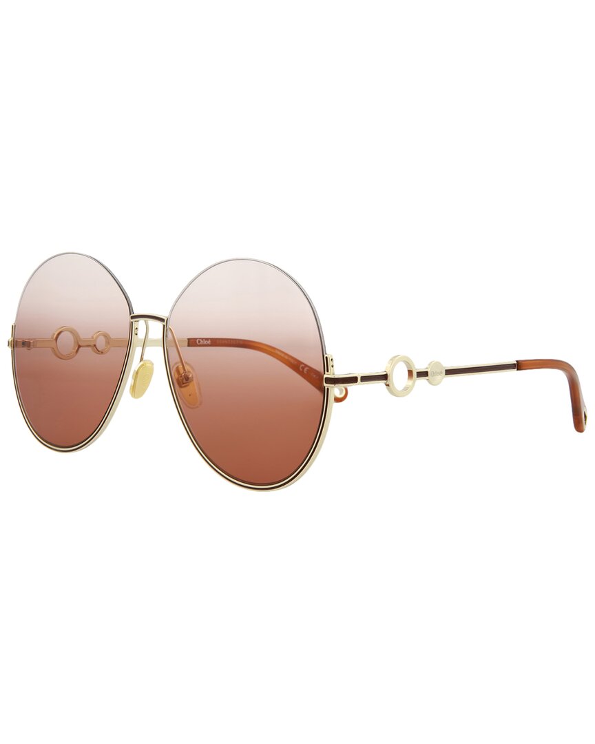 Chloé Women's 61mm Oval Sunglasses In Gold