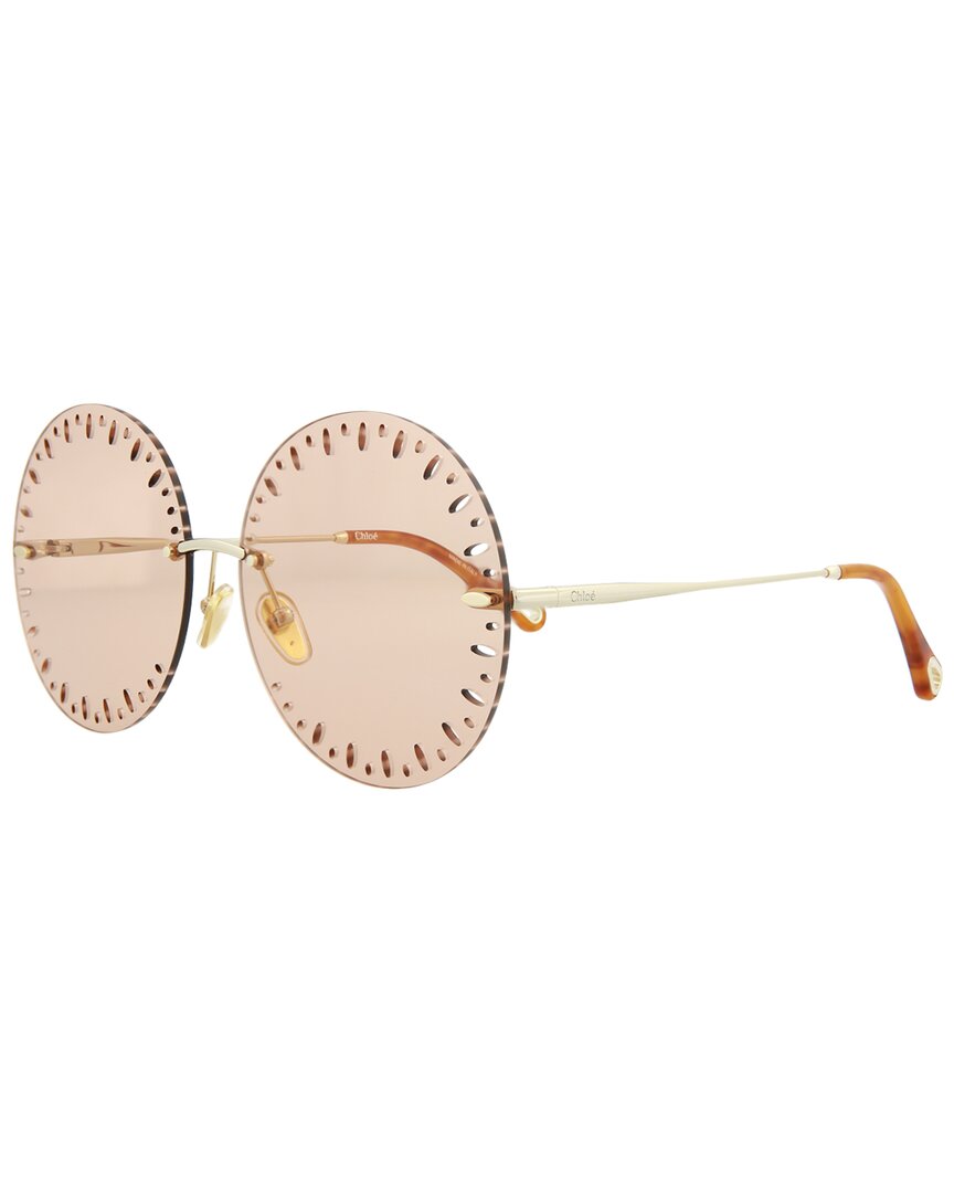 Chloé Women's 63mm Round Sunglasses In Gold