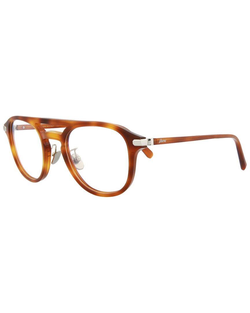 Brioni Fashion 50mm Round Optical Glasses In Brown