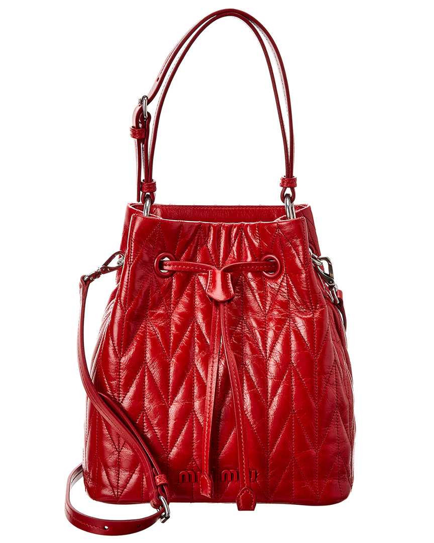 miu miu matelassé leather bucket bag