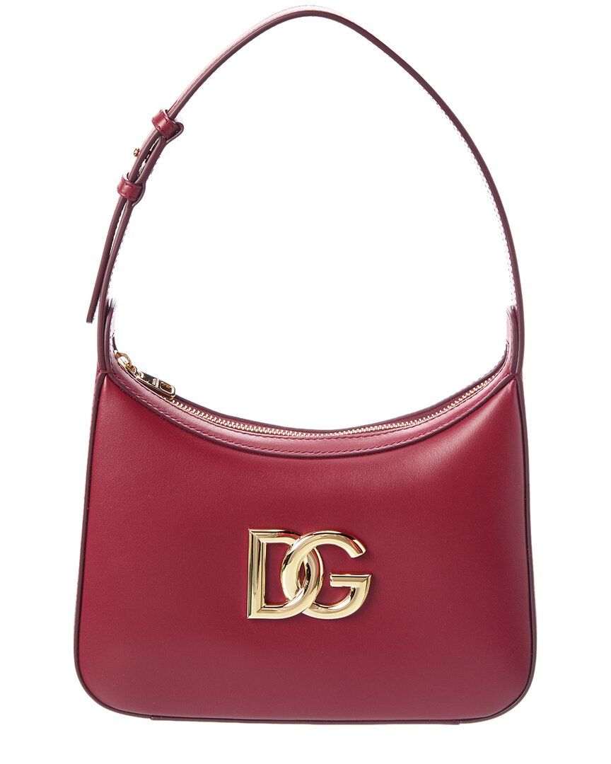 Dolce & Gabbana 3.5 Leather Hobo Bag In Red
