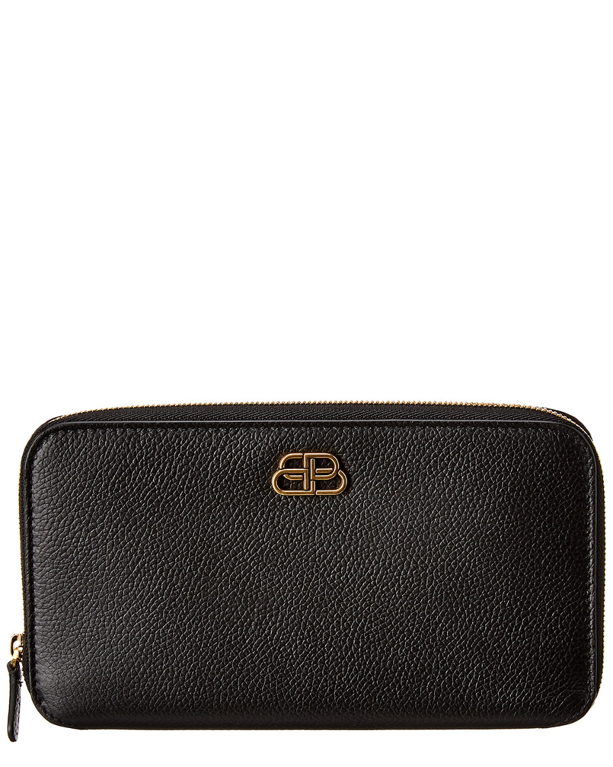 Image of Balenciaga BB Leather Zip Around Wallet