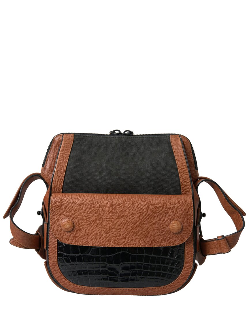 Balenciaga Crocodile Crossbody In Black