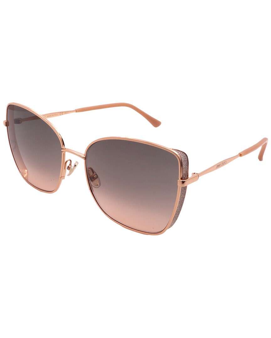 Shop Jimmy Choo Women's Alexis/s 59mm Sunglasses In Gold