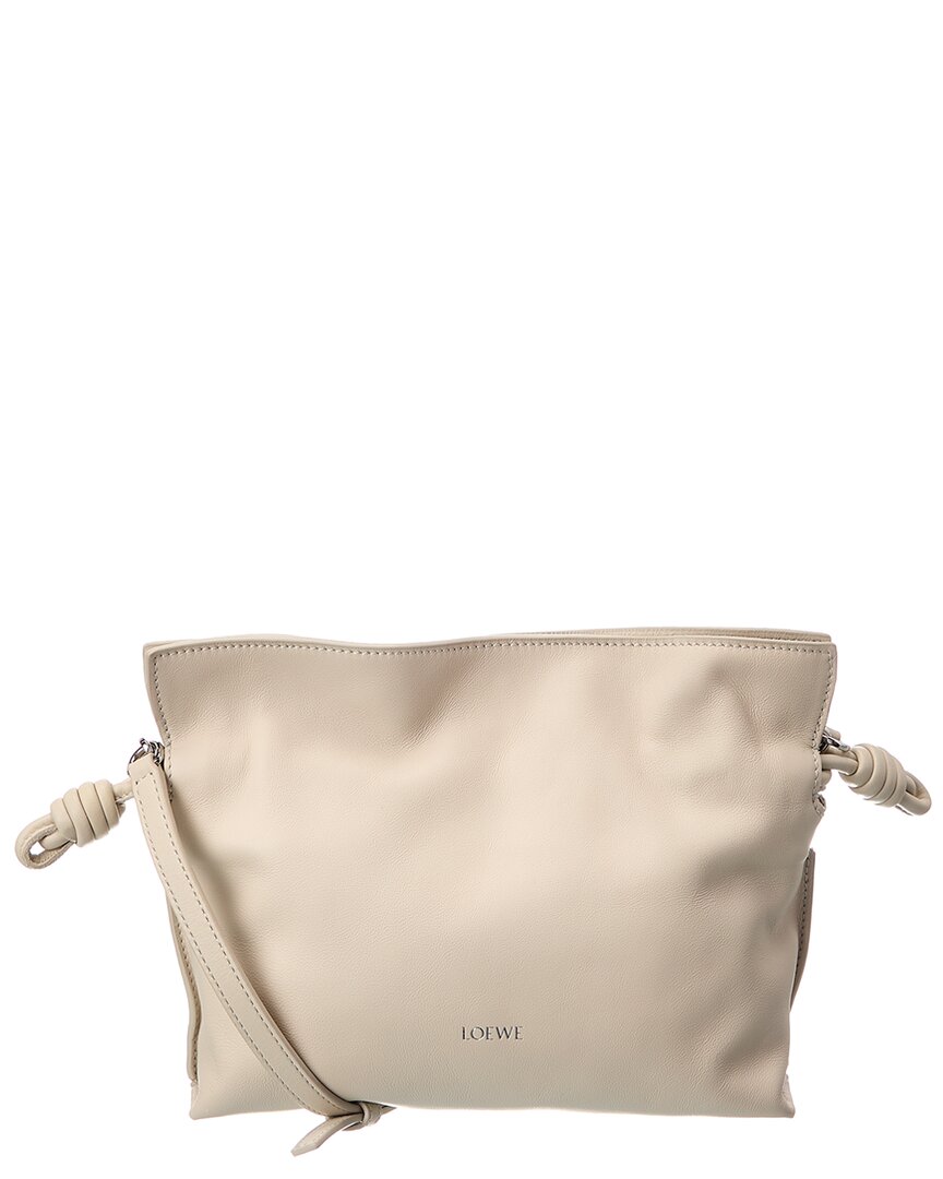 Loewe Flamenco Mini Leather Clutch In White