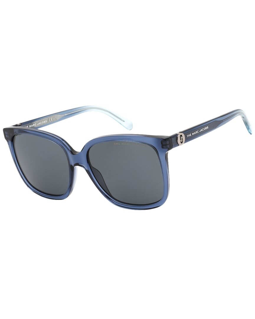 Marc Jacobs Grey Square Ladies Sunglasses Marc 582/s 0zx9/ir 56 In Blue