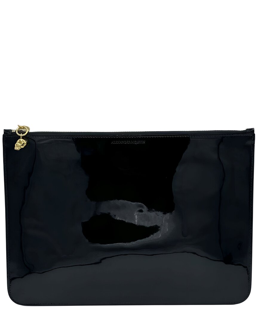 Alexander Mcqueen Patent Leather Pouch In Pattern