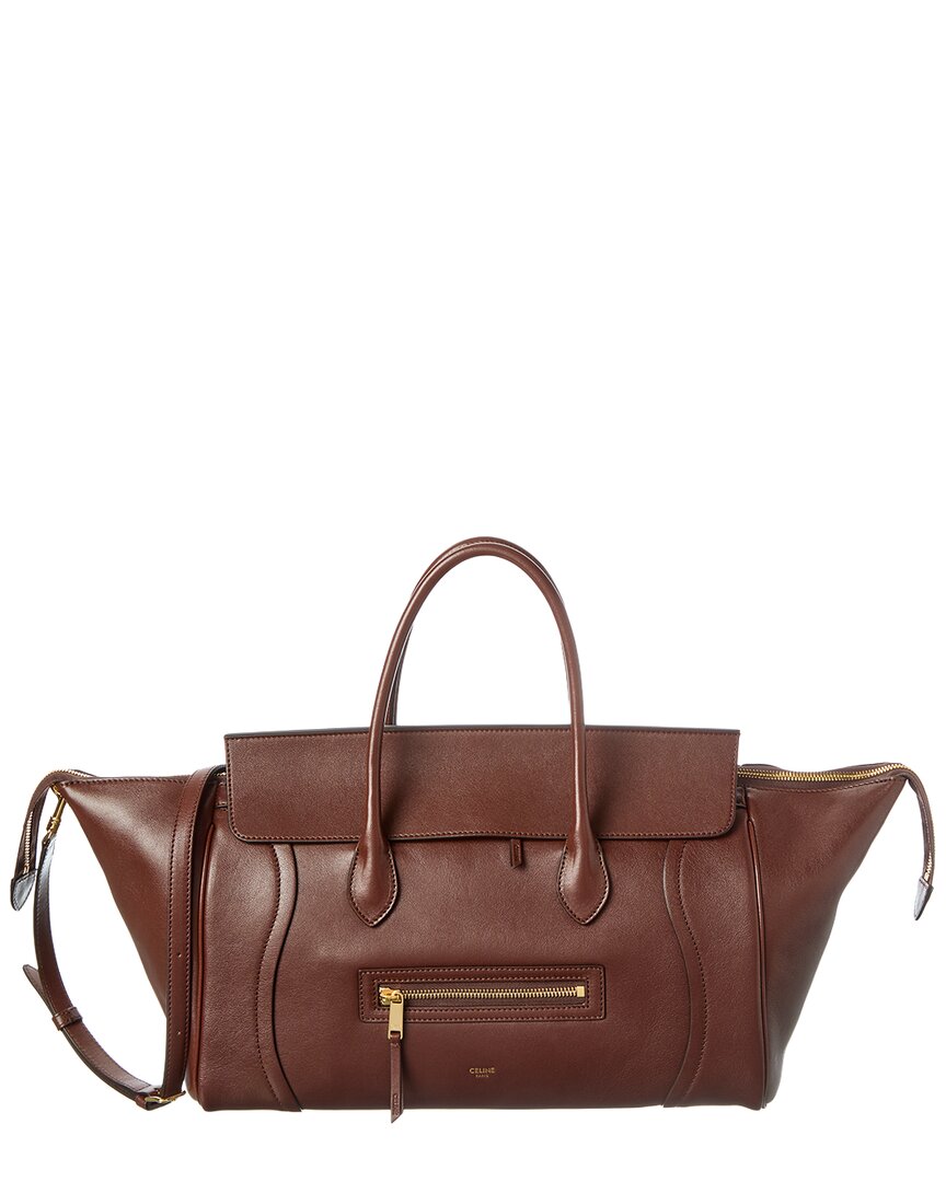 Celine Leather Tote In Black