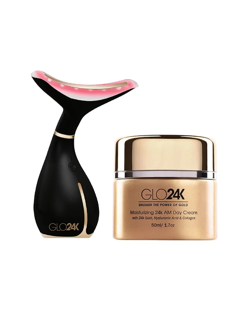 Glo24k Neck & Face Led Beauty Massager & 24k Moisturizing Day Cream