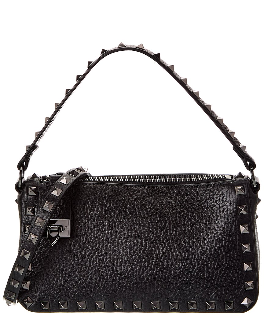 Valentino Women's Small Rockstud Shoulder Bag In Black