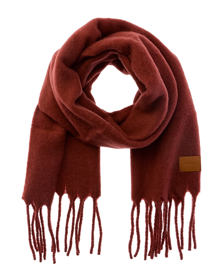 Vince Lofty Solid Leather-trim Wool & Alpaca-blend Scarf In Brown
