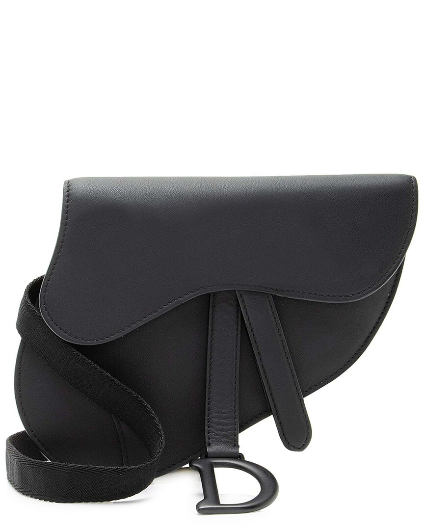 Dior Black Calfskin Ultra Matte Saddle Belt Bag (authentic Pre-loved)