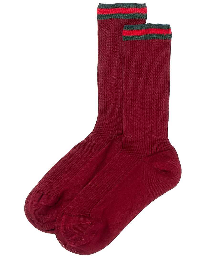 Gucci Web Socks In Red
